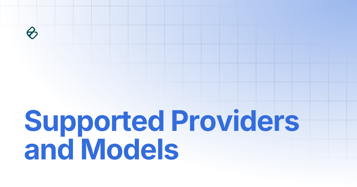 Supported Providers and Models | Ekai Labs